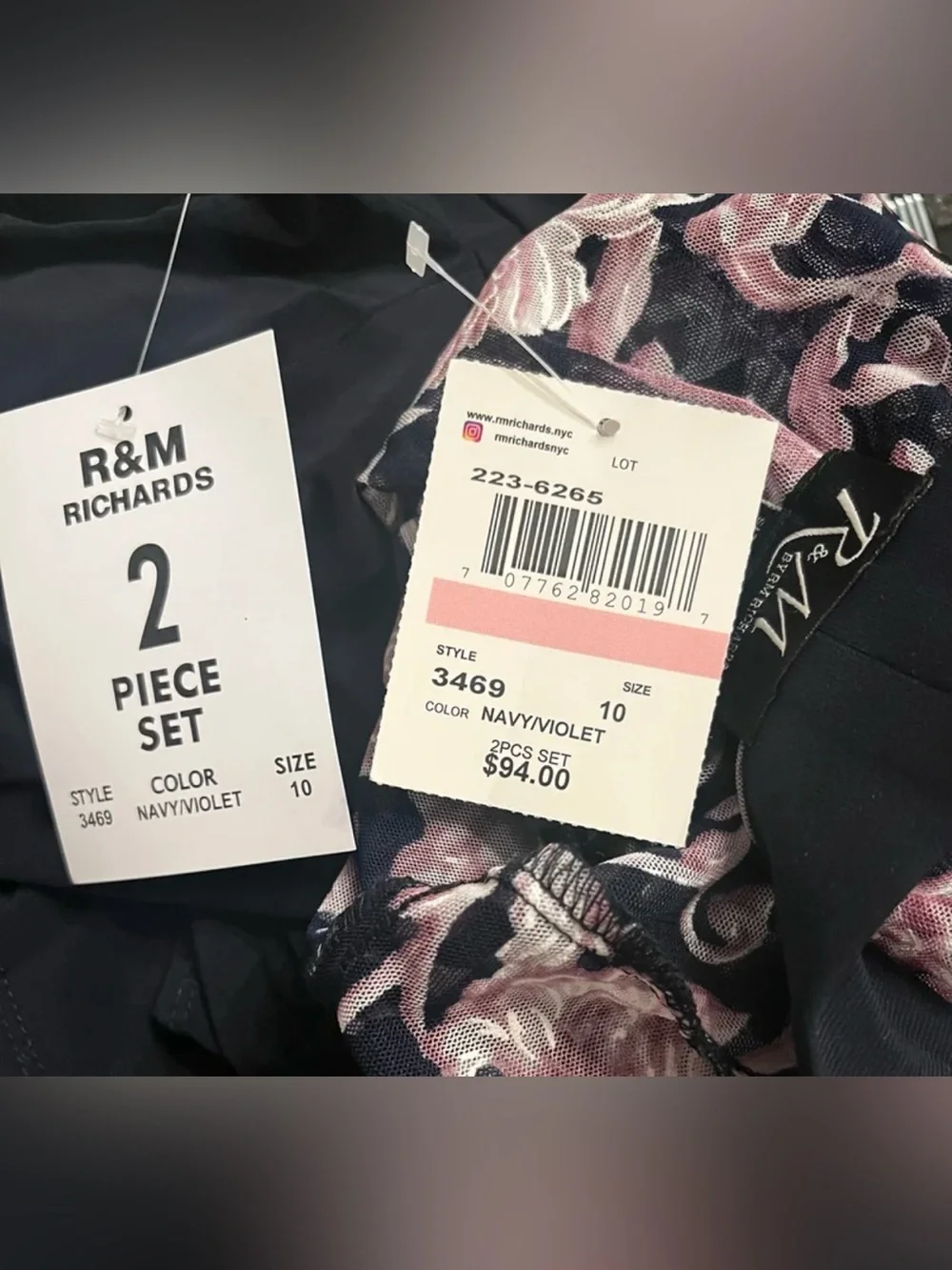 R & M Richards Women’s 2 Piece Dress & Jacket In Floral Print Size 10 Brand New!